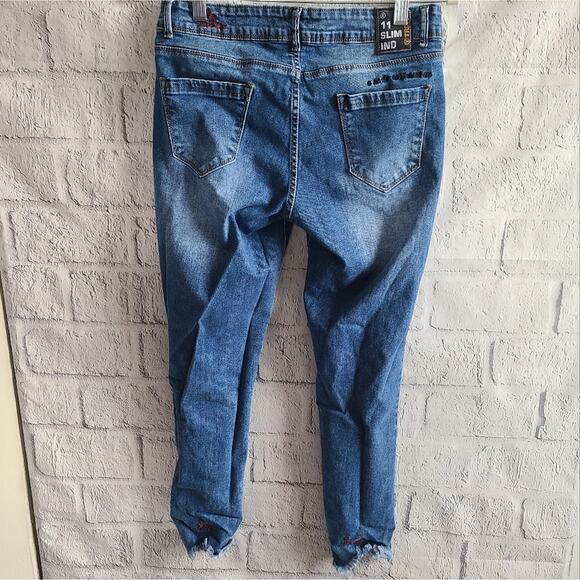 Play With Colors Light Wash Patch Trixy Jeans SZ 32 - Picture 3 of 15